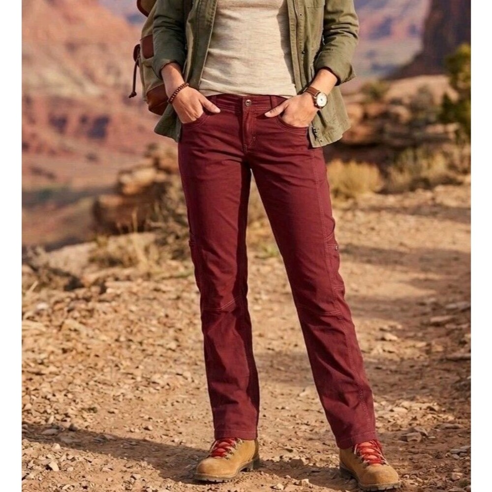 Kuhl Pants Womens 12 Dark Red Cargo Hiking Outdoor Casual Travel 6323